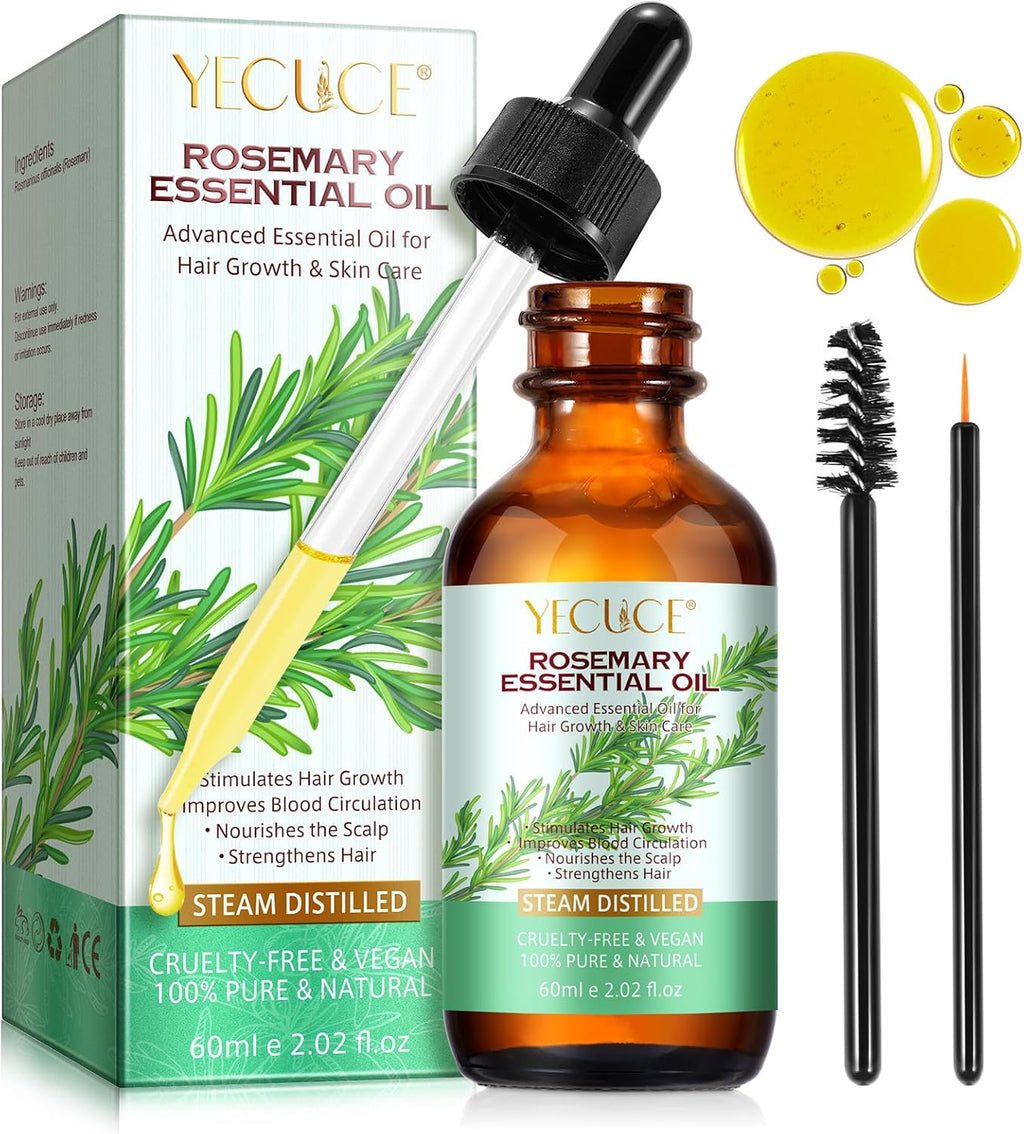 2.02 Fl Oz Pure Rosemary Essential Oil with Glass Dropper J39819