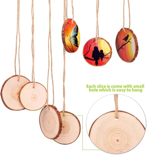 30 Pcs 2.4-2.8 Inches Natural Wood Slices G897