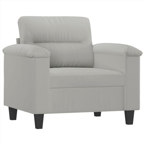 Light Gray Microfiber Fabric Sofa Chair J29850