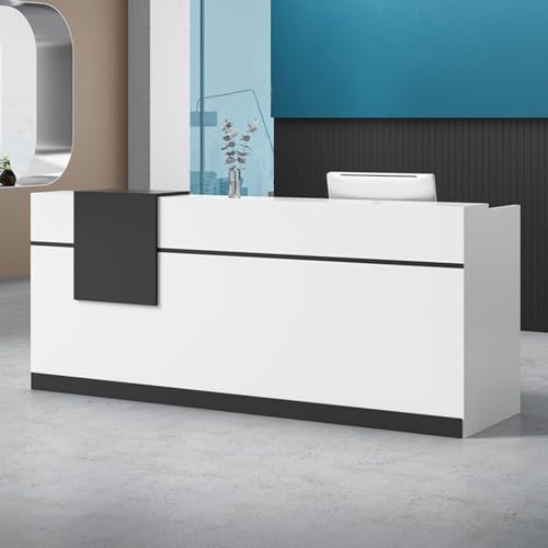 U-Shaped Wooden Reception Desk with Lockable Drawer S4397