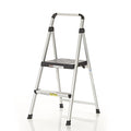 2 Step Folding Step Stool, Aluminum/Black J911