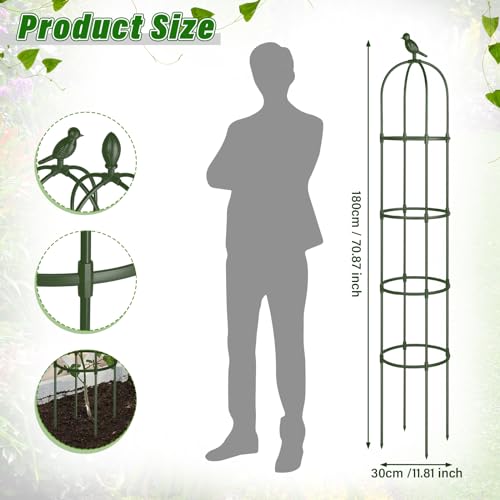 White 4 Pack 6 ft Metal Garden Obelisk Trellis T697