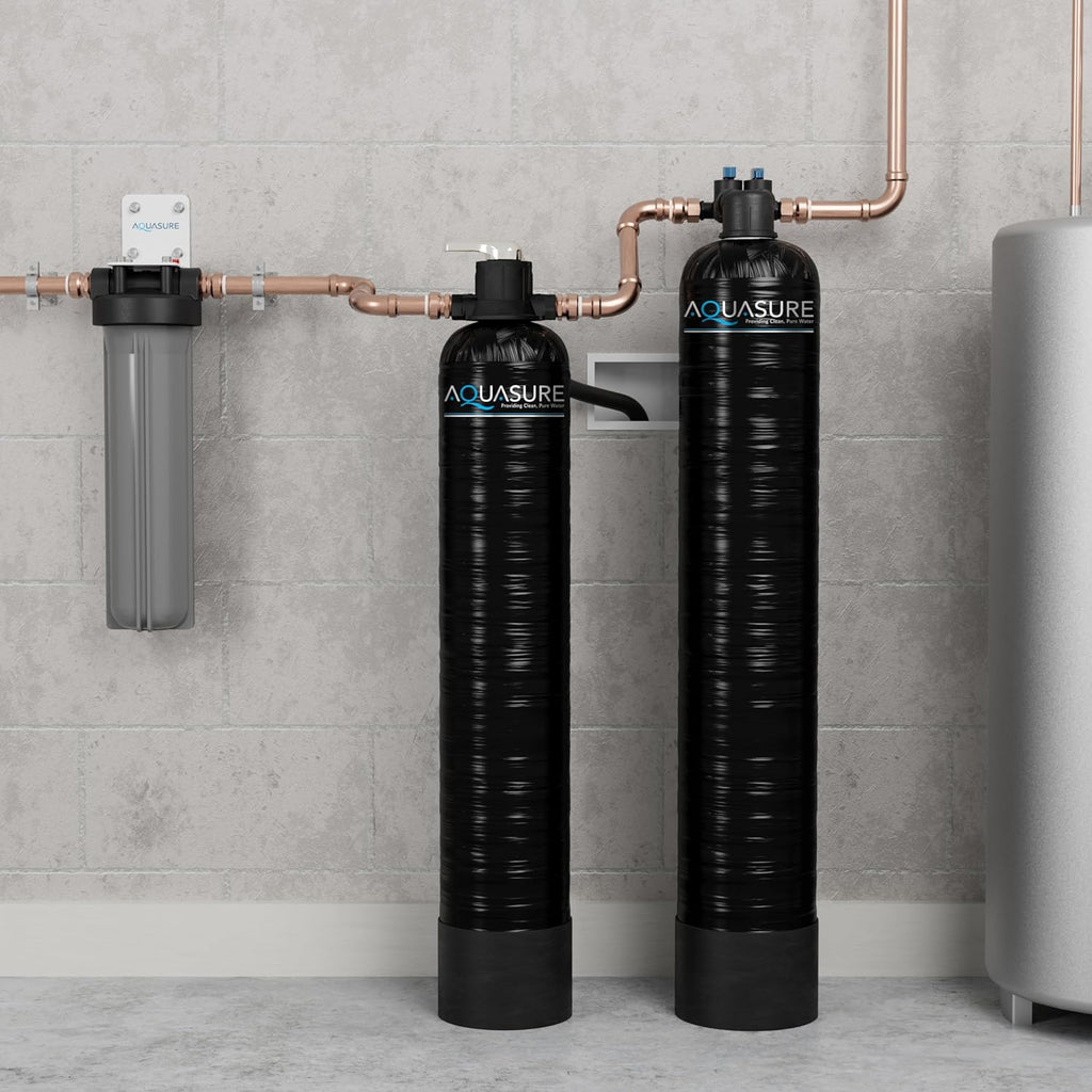 10 GPM Whole House Salt-Free Conditioning Descaler Bundle with KDF/GAC Water Treatment System and Pleated Sediment Pre-Filter X4285
