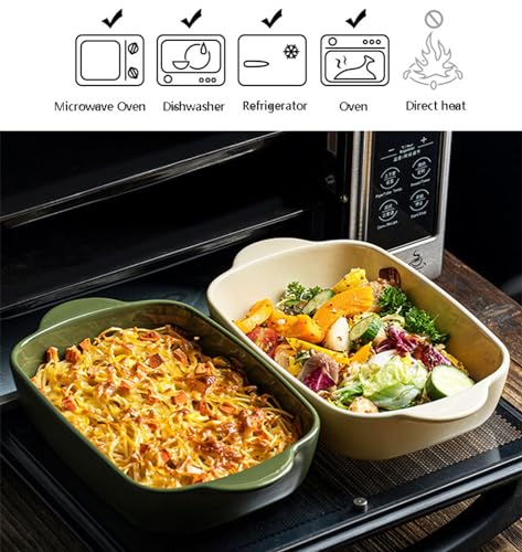 33oz Ceramic Rectangular Baking Dish with Lid I8672