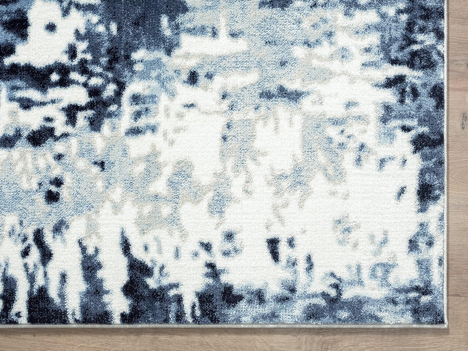 Blue White Grey Contemporary 5' 3" x 7' 6" Non-Shed Area Rug G891151