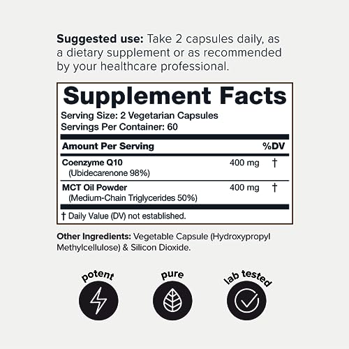 60 Veggie Capsules CoQ10 400mg Supplement L47873