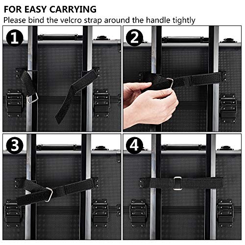 2 in 1 Rolling Makeup Train Case, Travel Makeup Organizer Cosmetic Display Case, Aluminum Cosmetology Supply Suitcase on Wheels, Beauty Storage Luggage Lockable w/4 Removable Wheels (Black) M599