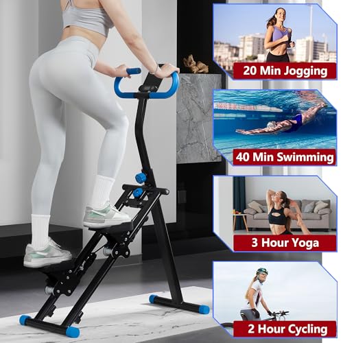 Compact Folding Cardio Climber with Adjustable Handlebar (Blue) M19431