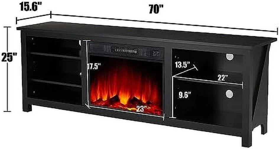Wood Texture Electric Fireplace TV Stand Y2804