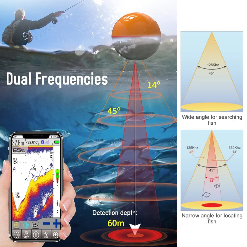 Wireless BT Portable Sonar Fish Finder M4398