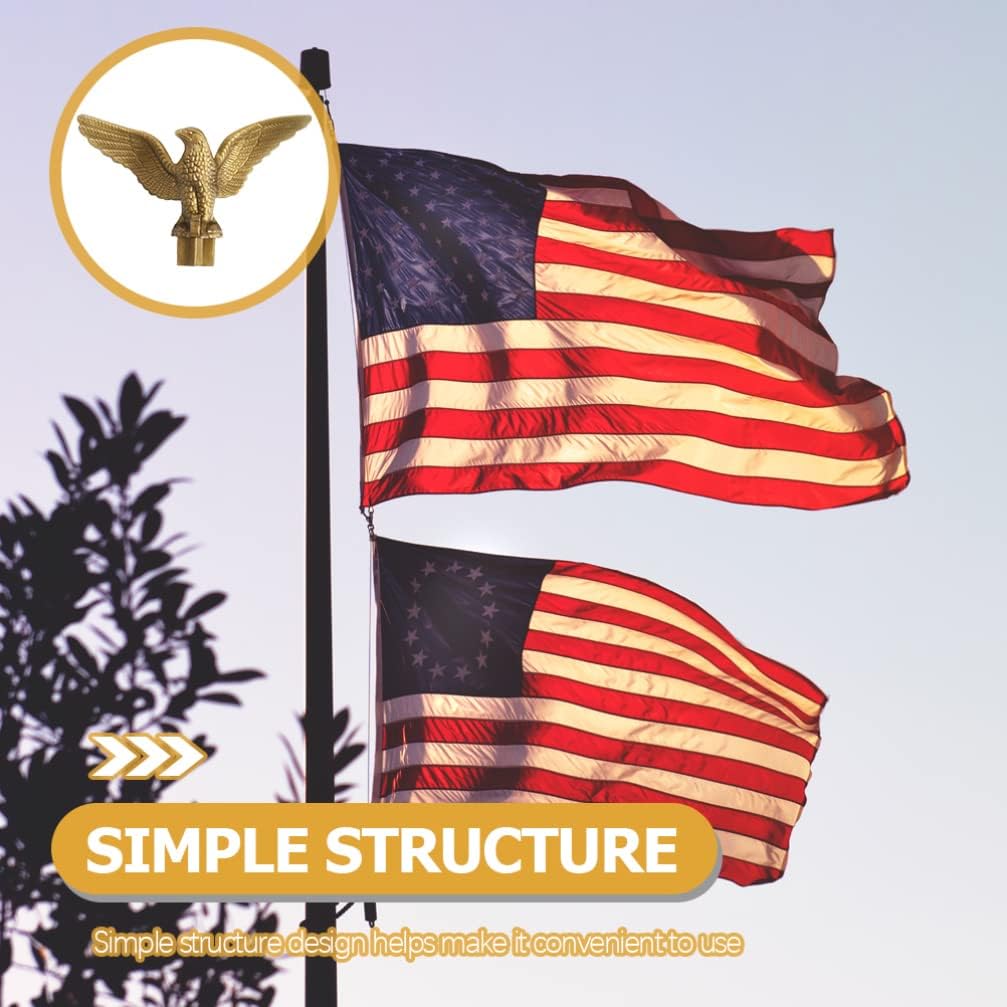 2PCS Plastic Flag Pole Eagle Topper Ornament Decoration R3833