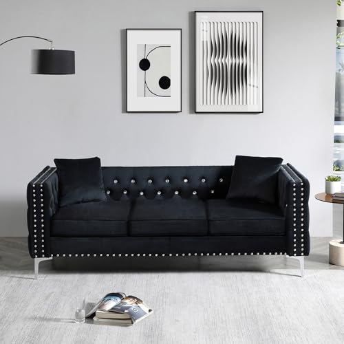 Beige Velvet 2 Piece Sofa Set with Loveseat and 3 Seater L312797