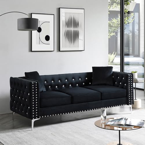 Beige Velvet 2 Piece Sofa Set with Loveseat and 3 Seater L312797