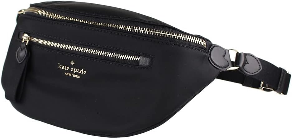 Black Nylon Leather Belt Bag N166