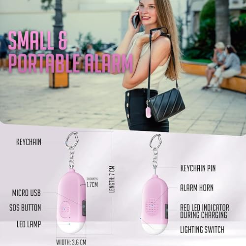 3 Pack Personal Alarm with LED Flashlight W72837