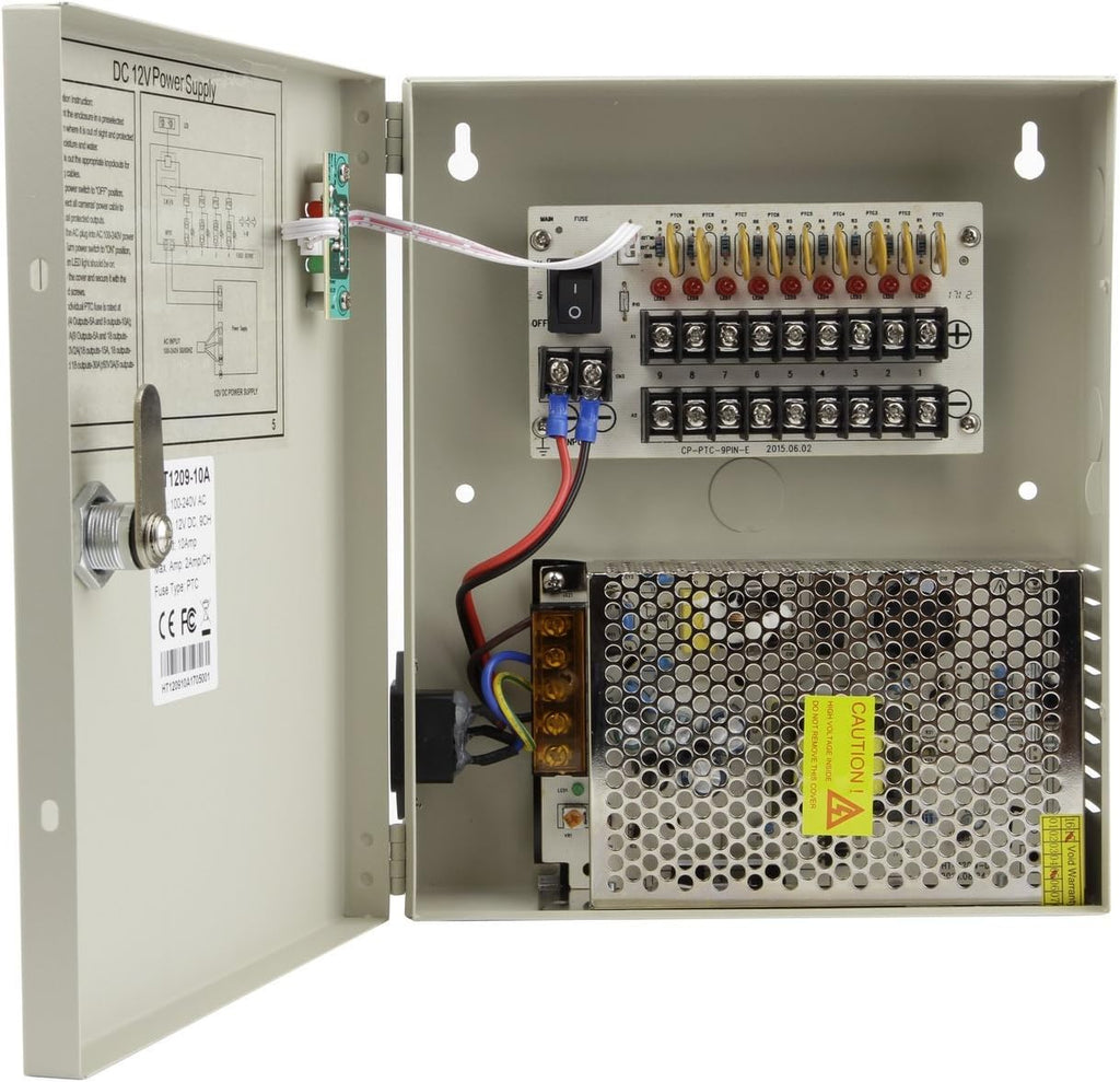 8 Channel 12V DC 5 Amp Distributed Power Supply Box J772