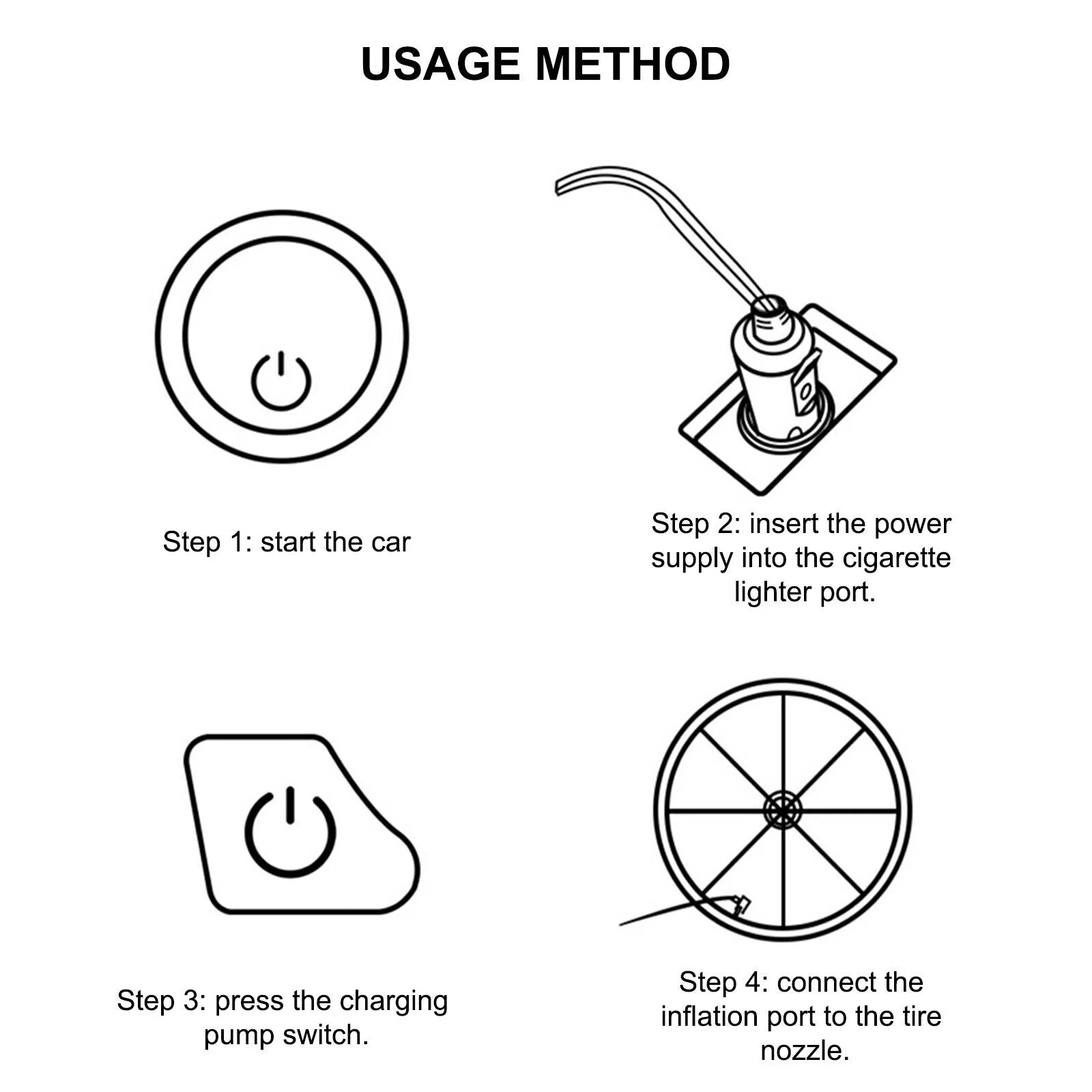 12V DC Double Cylinders Metal Tire Inflator with Auto-Off Y27139
