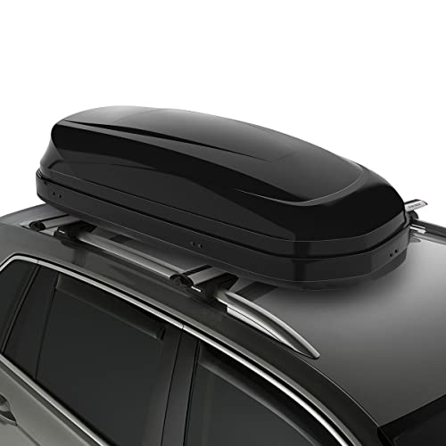 Rooftop Cargo Box Carrier Car Top Storage Case, 110 Lbs, 53" L x 34" W x 15" H, 11 17 Cubic Ft., Textured Black G694