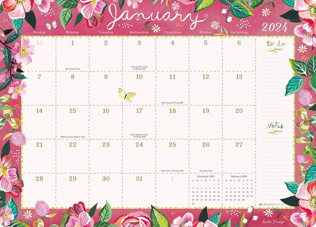 17-Month Desk Pad Calendar, 18.75" x 13.5", Large Monthly Grids Z319554