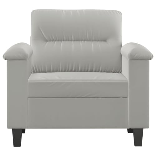 Light Gray Microfiber Fabric Sofa Chair J29850