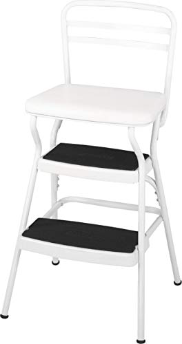 White 4 Piece Counter Chair Step Stool with Lift-up Seat W660