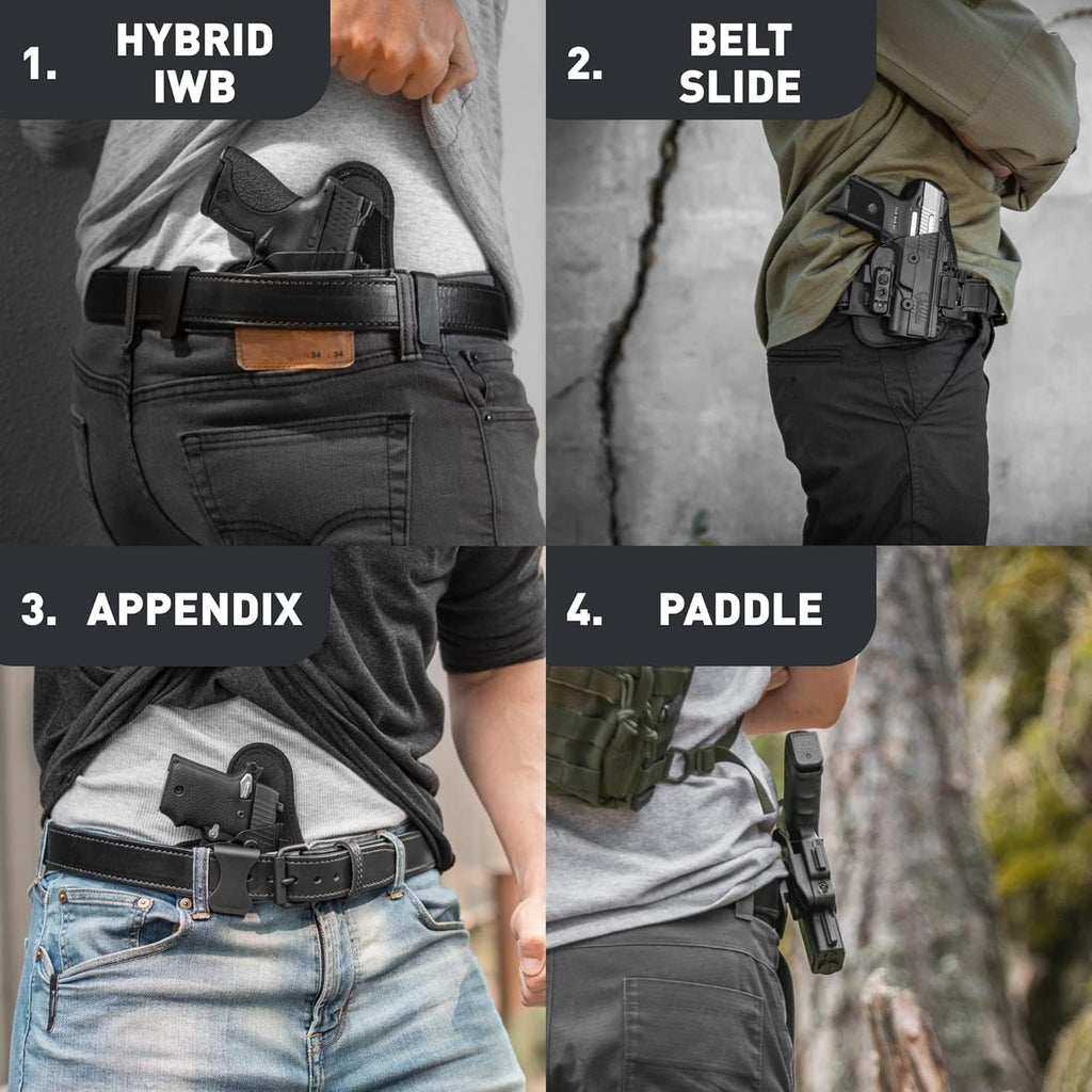 4 in 1 Holster - IWB, Appendix, OWB Paddle, OWB Belt Slide - Right Hand Draw W5969