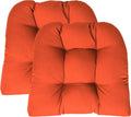 Tufted Wicker U-Shape Cushions Set of 2, 19” x 19”, Sunbrella Performance Fabric, Outdoor Seat Cushions E7663