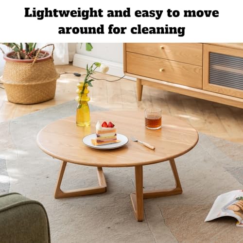 Solid Oak Wood Round Coffee Table E742002