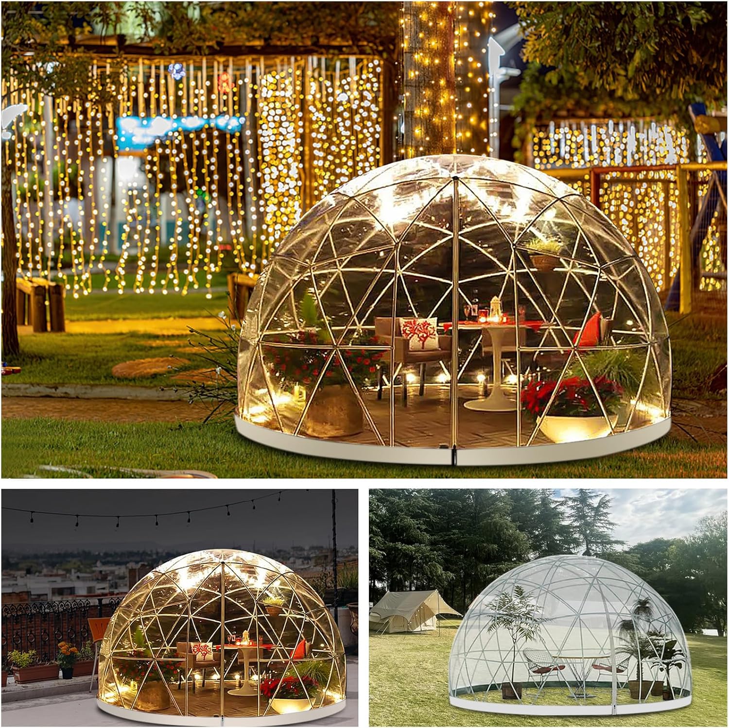 12FT Bubble Tent Dome for 4-8 Person with Triangular Transparent Window A463