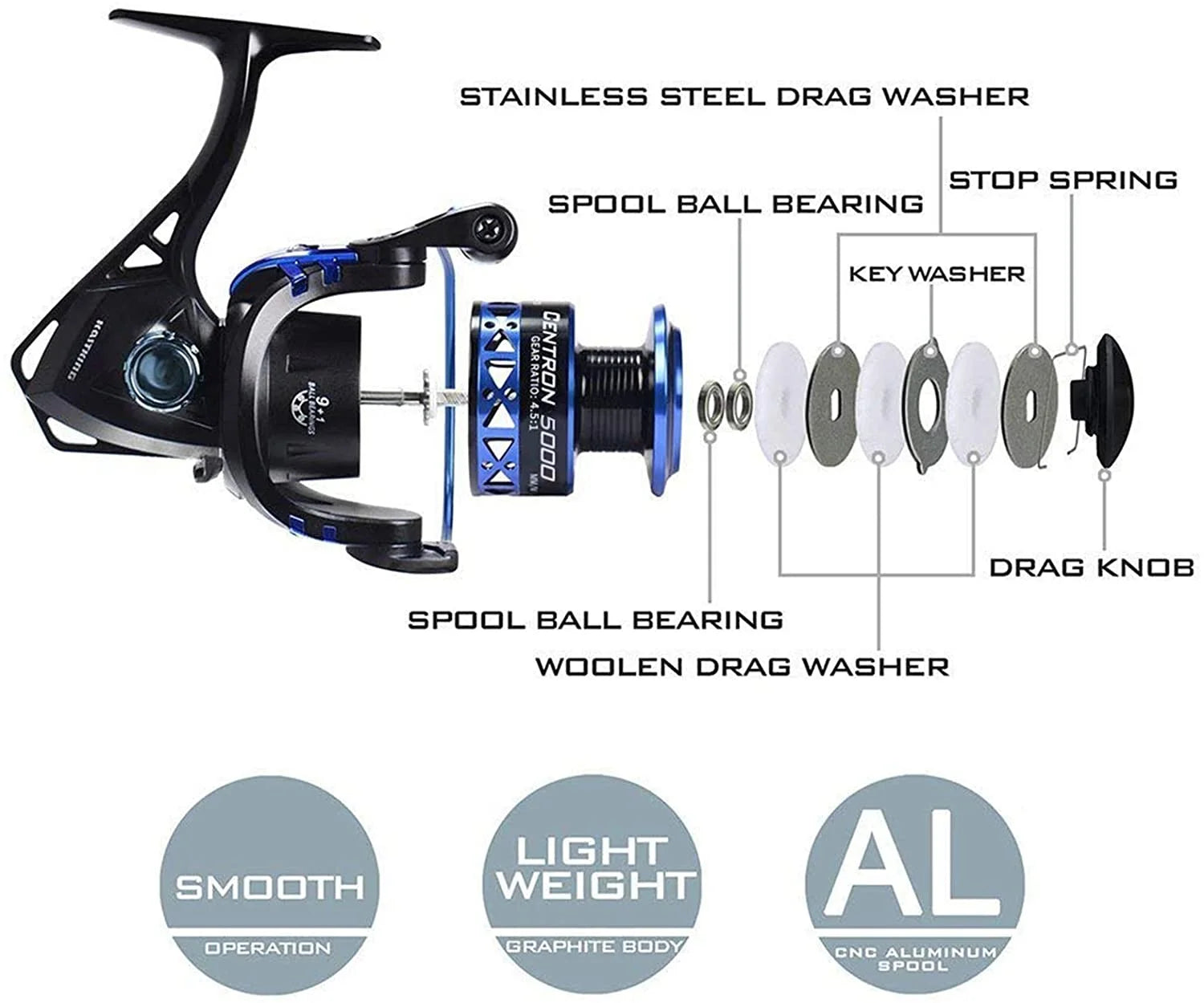 9 +1 BB Light Weight Spinning Reels X234