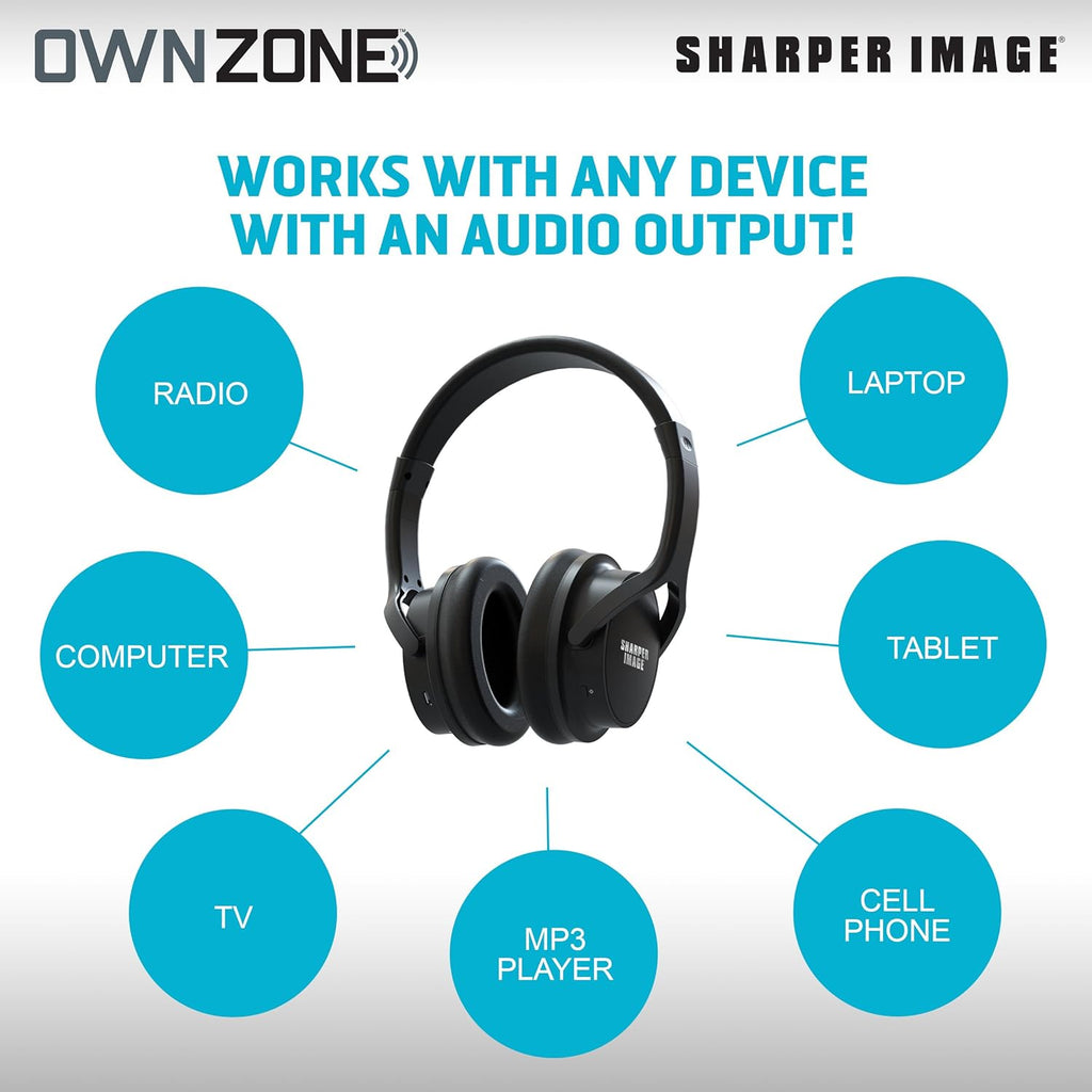 Wireless Rechargeable TV Headphones, Black, 2.4 GHz L651713
