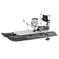 11.5ft Inflatable Pontoon Boat with Black 12V 55LBS Remote Trolling Motor and Foot Control O7404