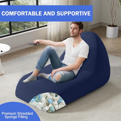 Pink Corduroy Bean Bag Chair with Filler E806836