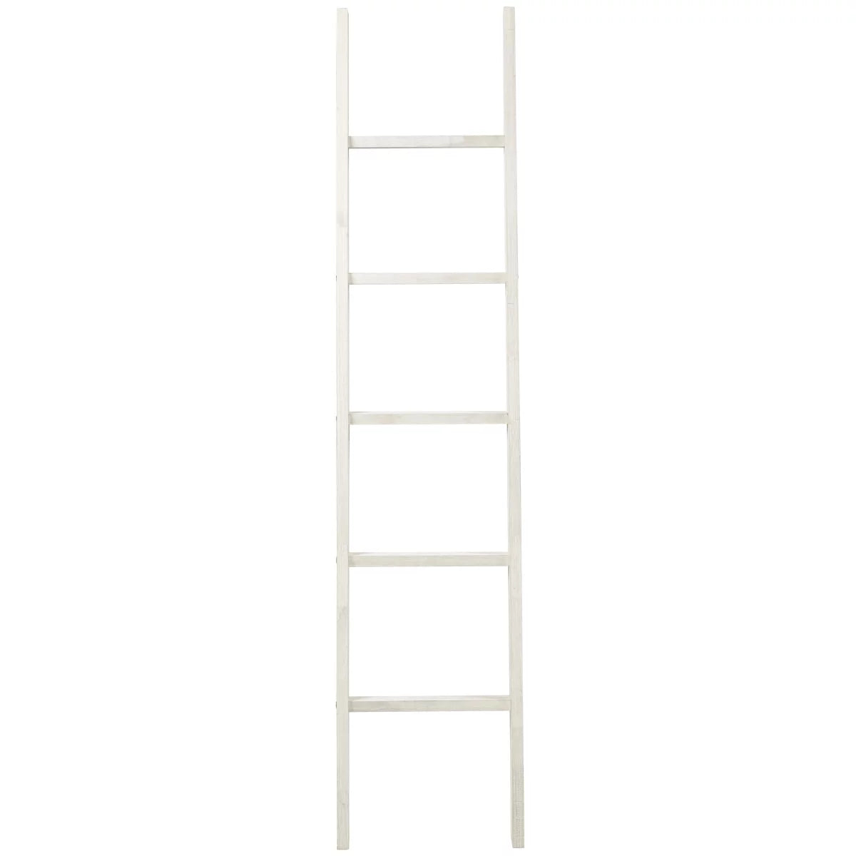 White Distressed Wood Blanket Ladder H5374