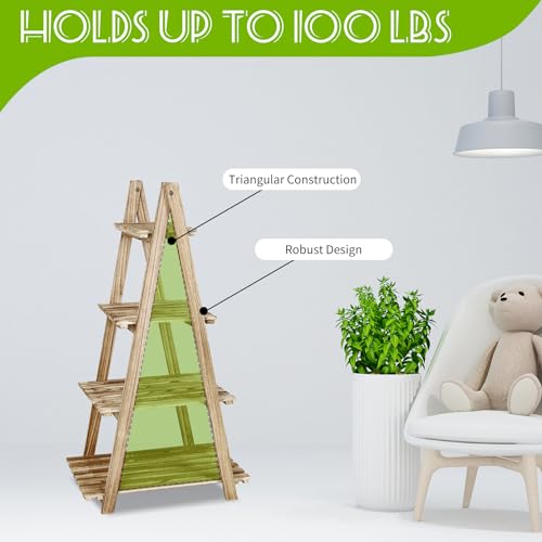4-Tier Wood Ladder Shelf D7271