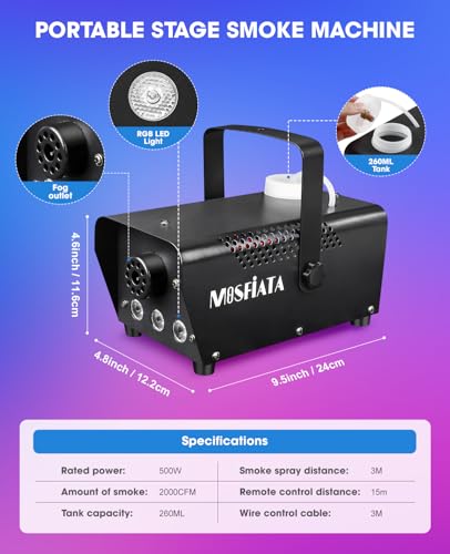 600W Smoke Machine with RGB LED Lights and Remote Control M332