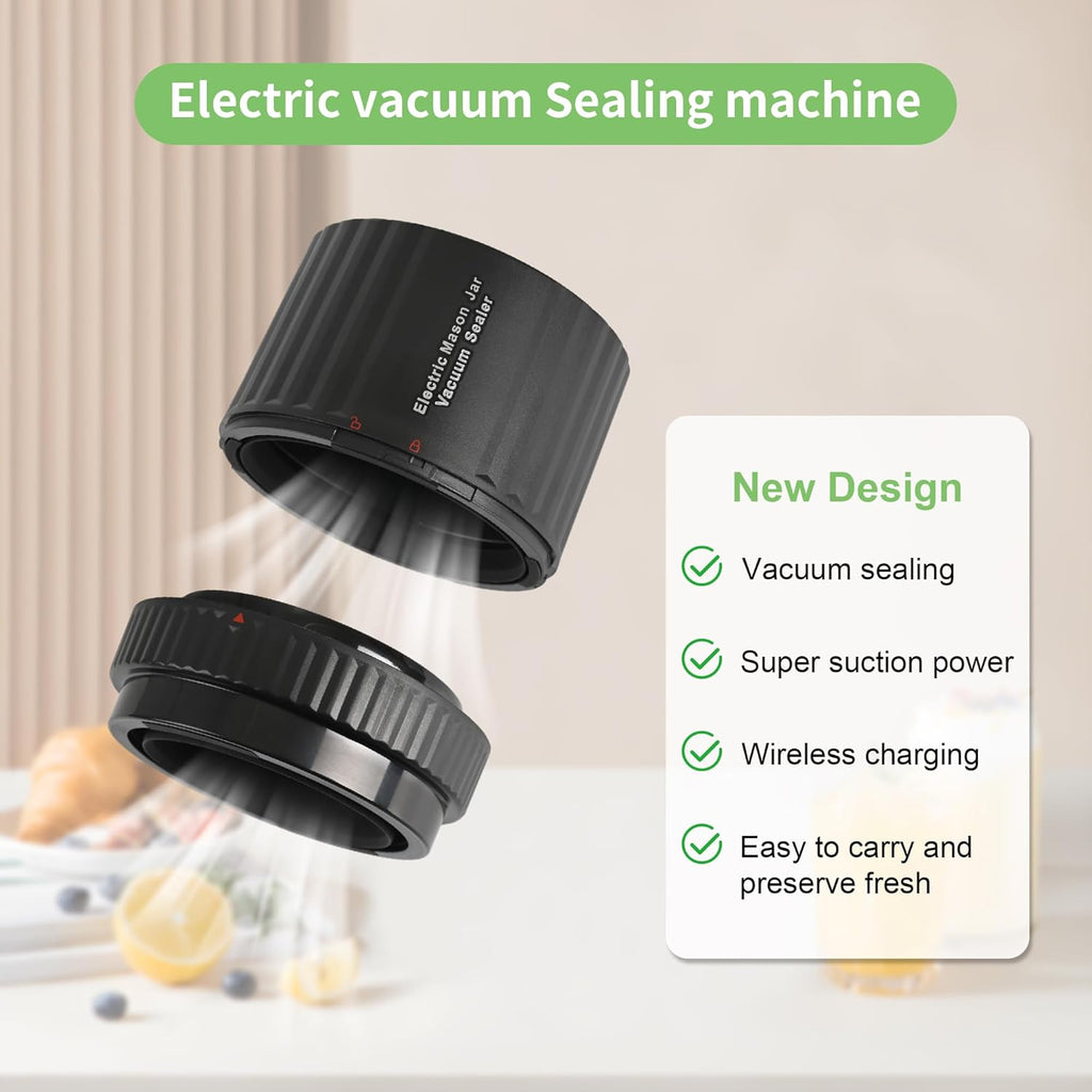 Electric Mason Jar Vacuum Sealer Kit for Wide Mouth and Regular Mouth Jar G414706