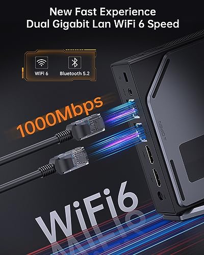 Mini PC Win 11 Pro N97 16GB DDR4 512GB M.2 SSD Dual LAN WiFi6 BT5.2 4K Dual Display S371