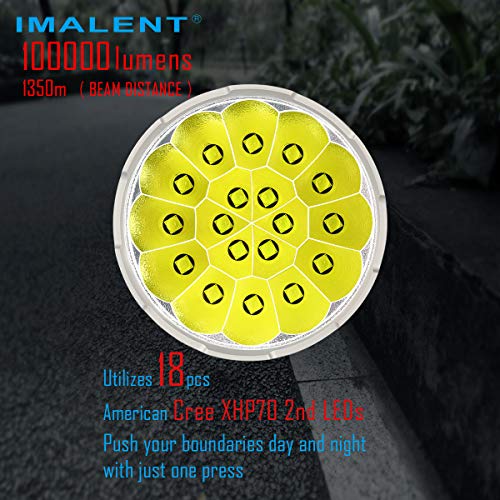 100,000 Lumens Rechargeable LED Flashlight with OLED Display N2594