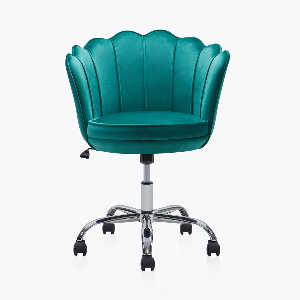 Blue Velvet Swivel Desk Chair T7278