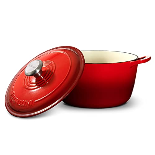 Enameled Cast Iron Dutch Oven, Non-Stick Serving Pot with Tight Fitting Lid, 10Q (9.5L) Ocean Blue X66948