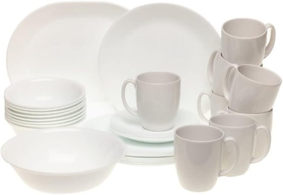 34-Piece White Dinnerware Set K1030