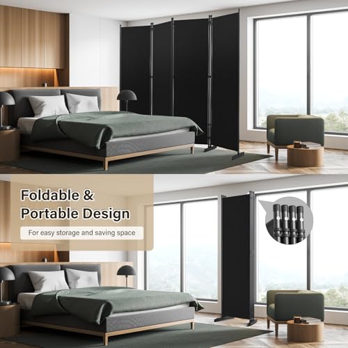 Black 4 Panel Room Divider X382920