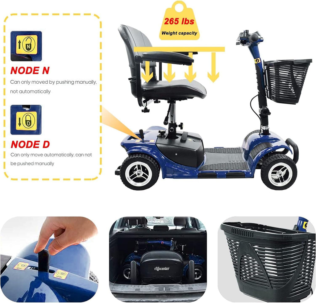 Blue Collapsible 4 Wheel Mobility Scooter W57772