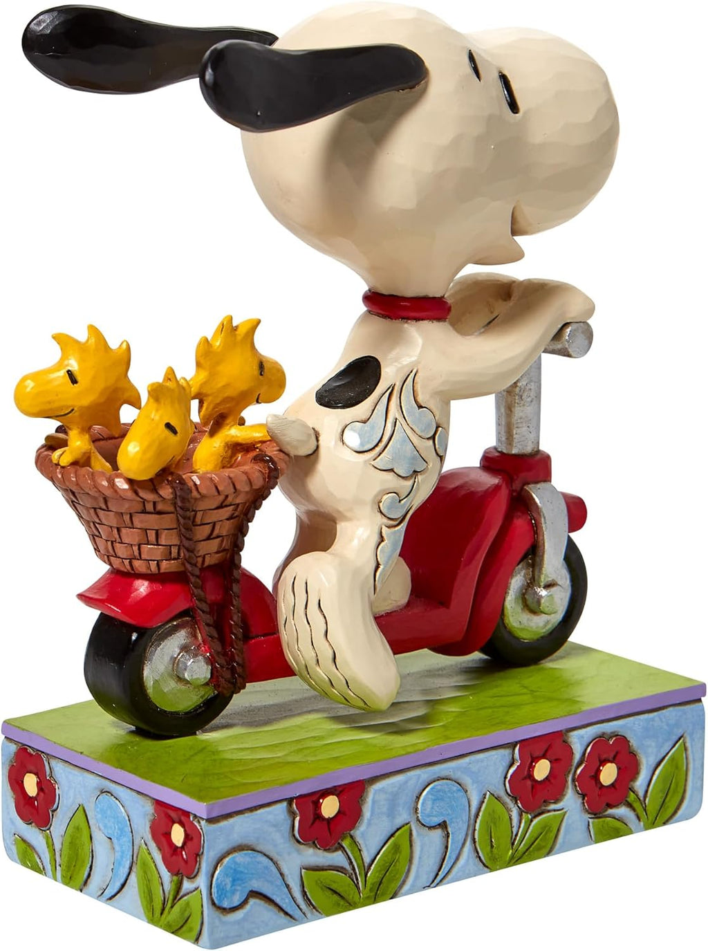 6.5 Inch Multicolor Snoopy and Woodstock Riding a Scooter Figurine S836