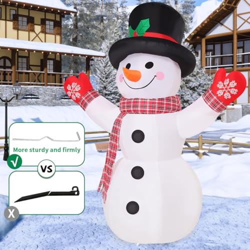 8 FT Inflatable Snowman with Built-in LEDs J509051