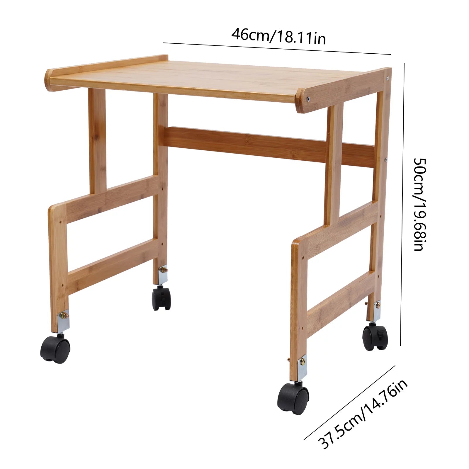 Wood Floor-Standing Printer Cart with Storage Shelf and 4 Wheels P74408