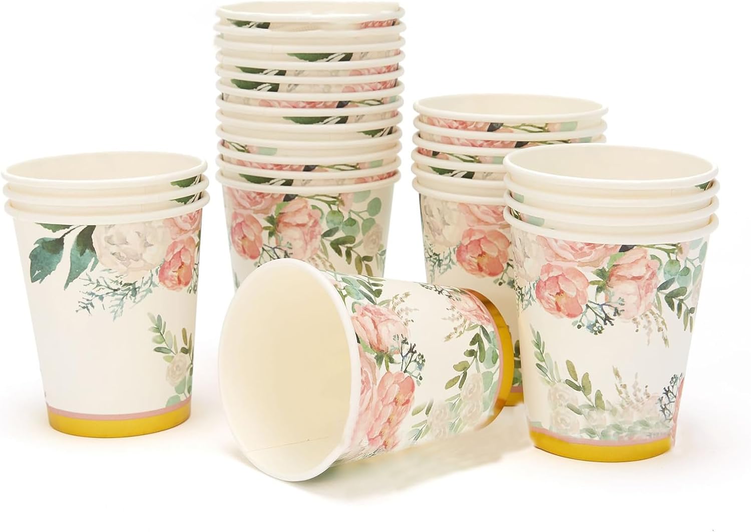 200PCS Floral Paper Plates and Napkins Sets Y593752