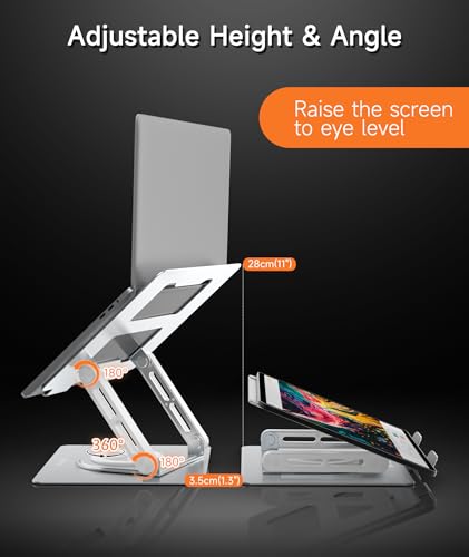 Laptop Stand with 360° Swivel Base Ergonomic Adjustable Laptop Riser N309