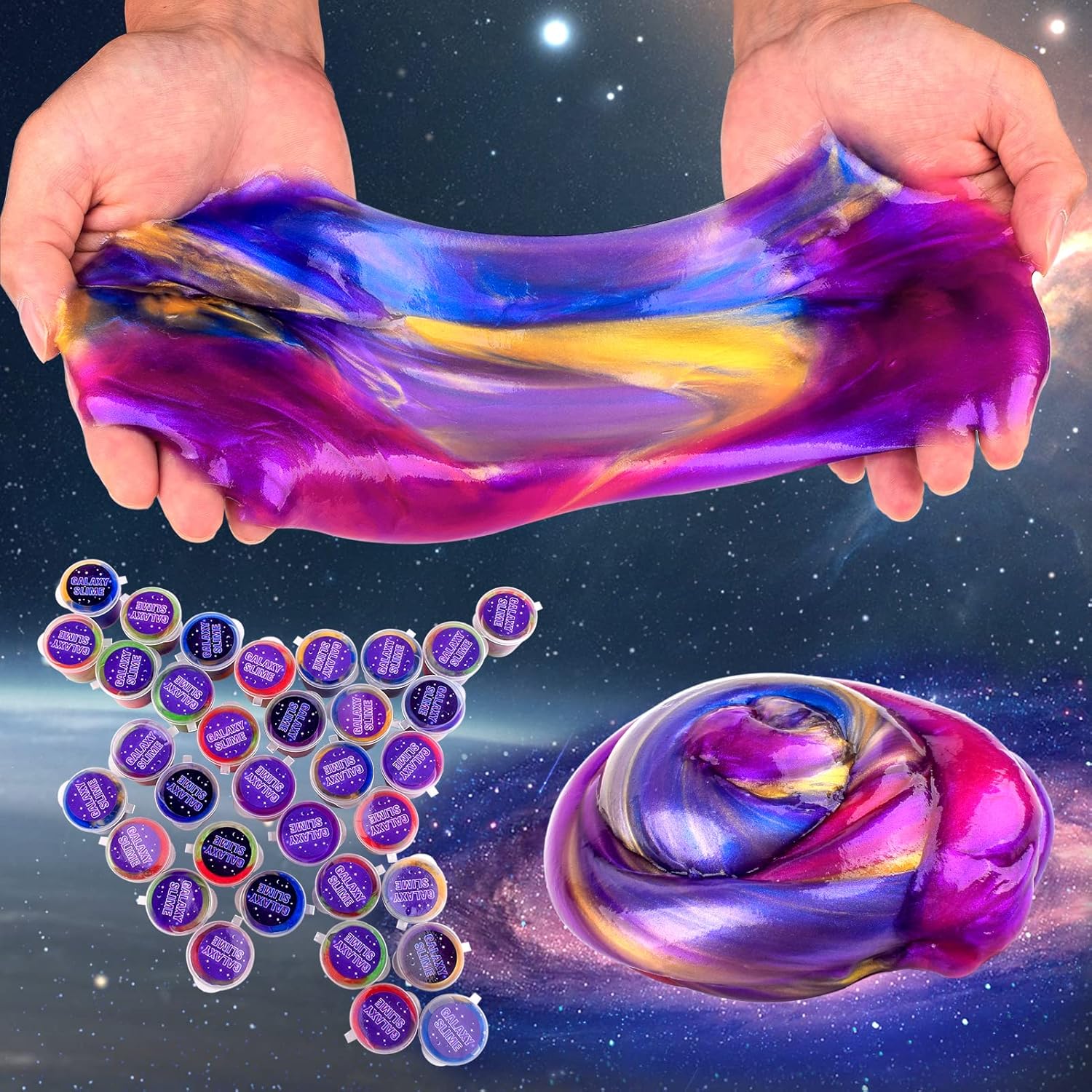 40 Pack Mini Slime Kit, Soft Stretchy Non-Sticky Colorful Slime Toy Q793